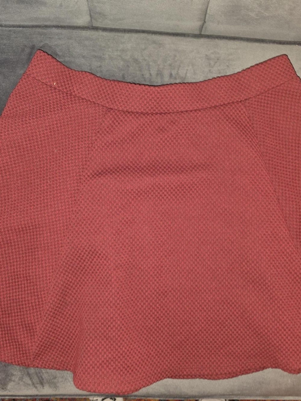 H&M Red Textured Skater Skirt